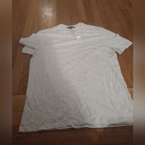 White With Grey Line Pattern Athletic NWT Express Shirt Size Medium